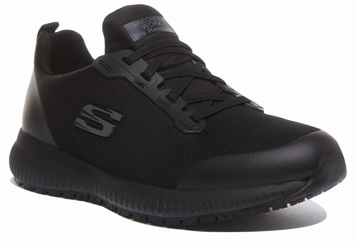 Soft Interior Breathable Skechers Squard SR In Black For Ladies