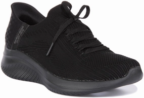 Slip Free Fit Skechers Ultra Flex 3.0 In All Black For Women