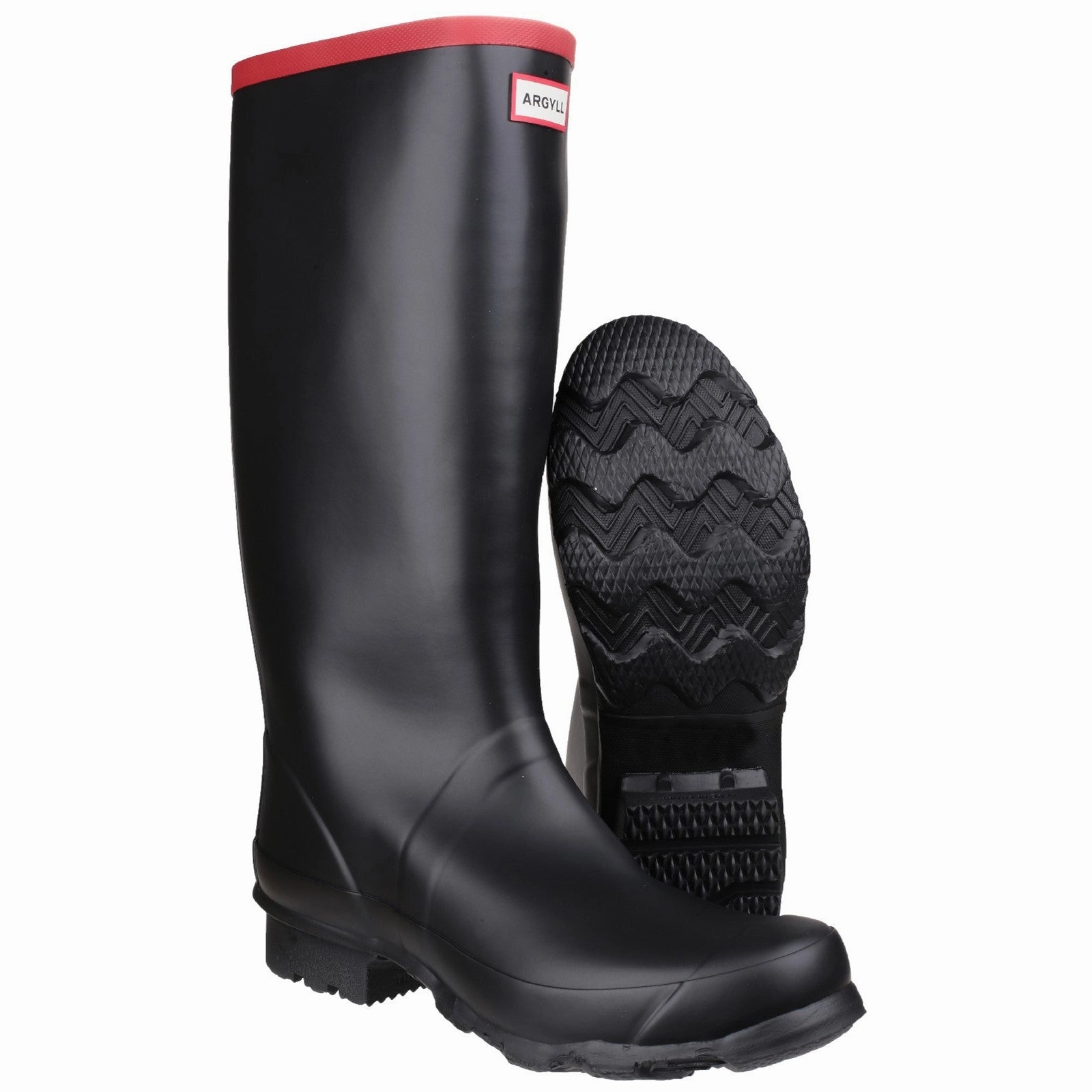 Slick-Free UFT4008RMA-BLK Argyll Full Knee Wellington Unisex Black