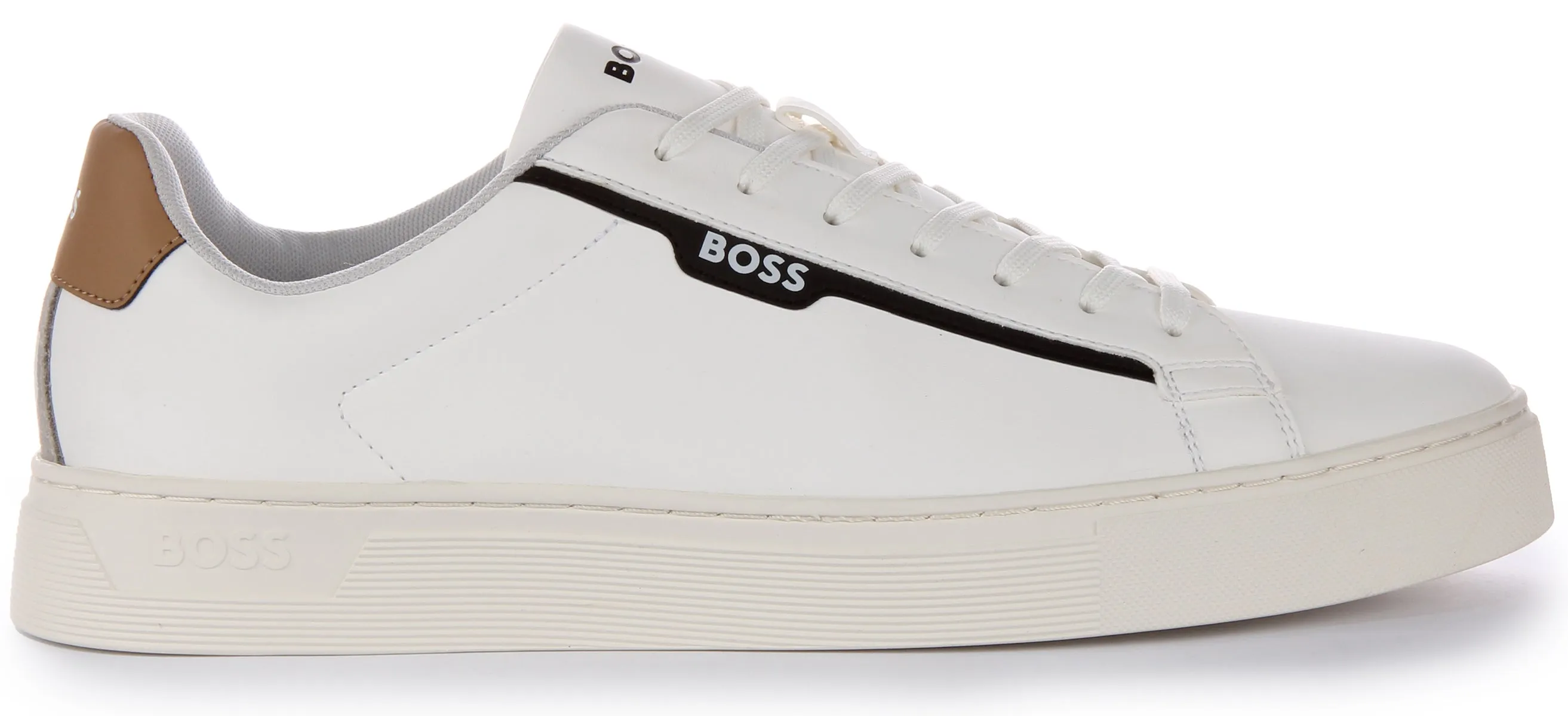Slide Control Boss Rhys Tennis Pusdt In White Black For Men