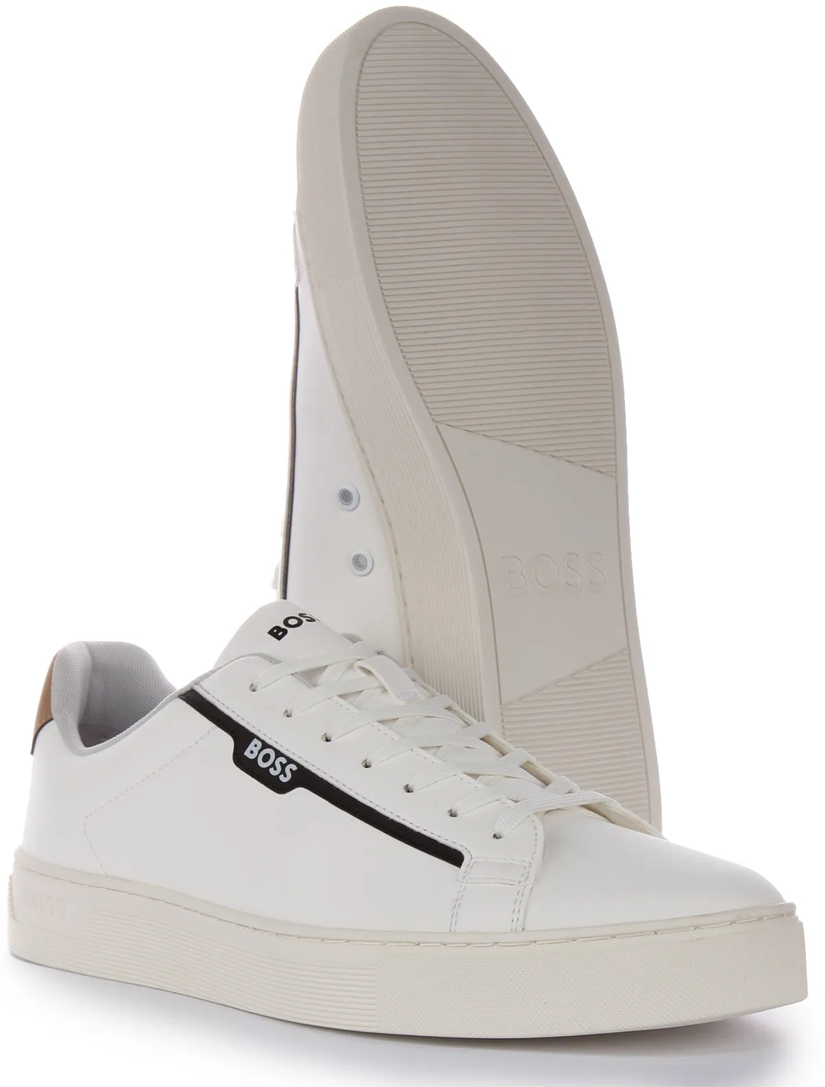 Slide Control Boss Rhys Tennis Pusdt In White Black For Men