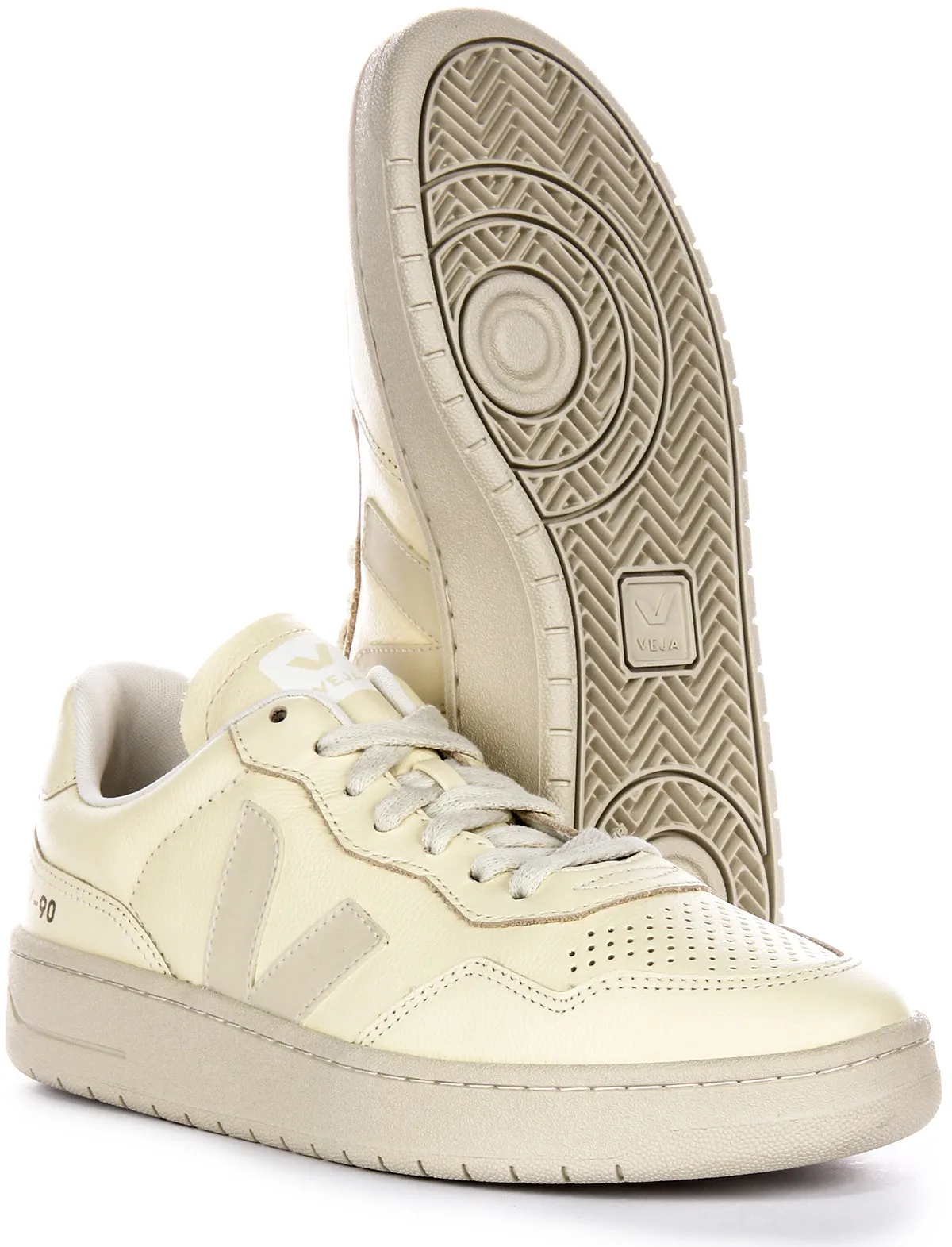 Slide Ready Veja V 90 Leather In Cream For Women