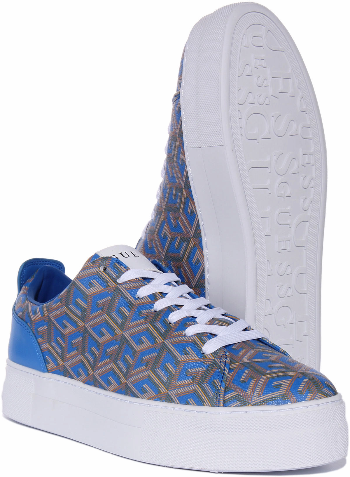 Slip Grip Guess Giaa G Cube Trainer In Blue For Women