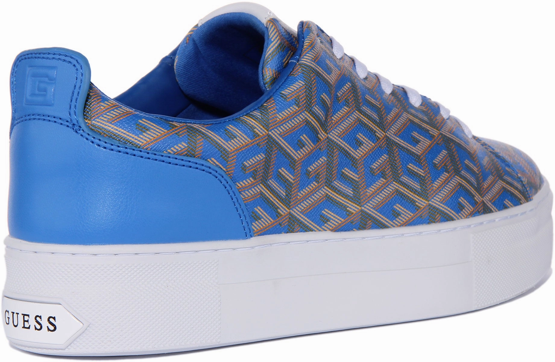 Slip Grip Guess Giaa G Cube Trainer In Blue For Women
