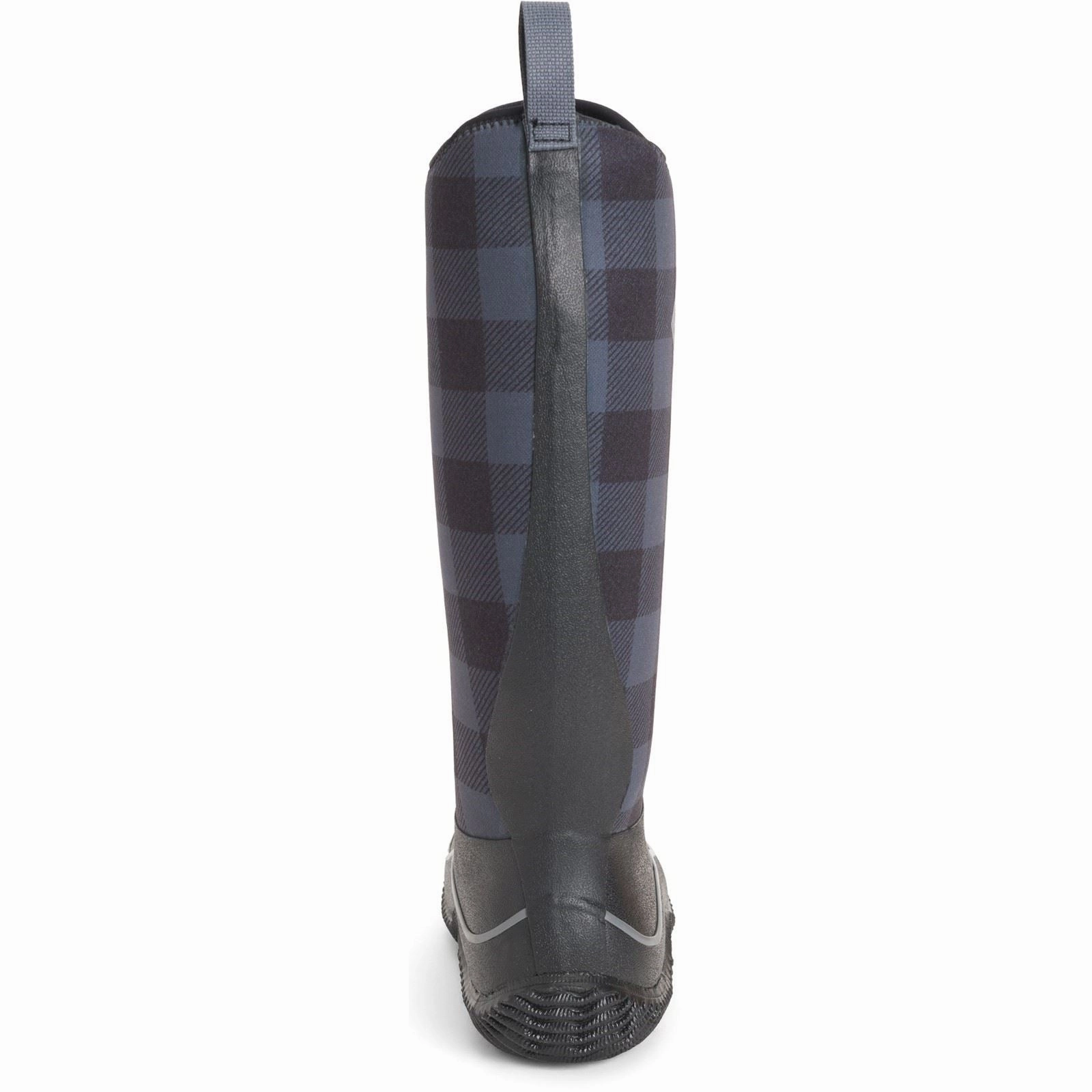 Slip On Muck Boots Hale Rubber Black/Grey Plaid Wellington Boots