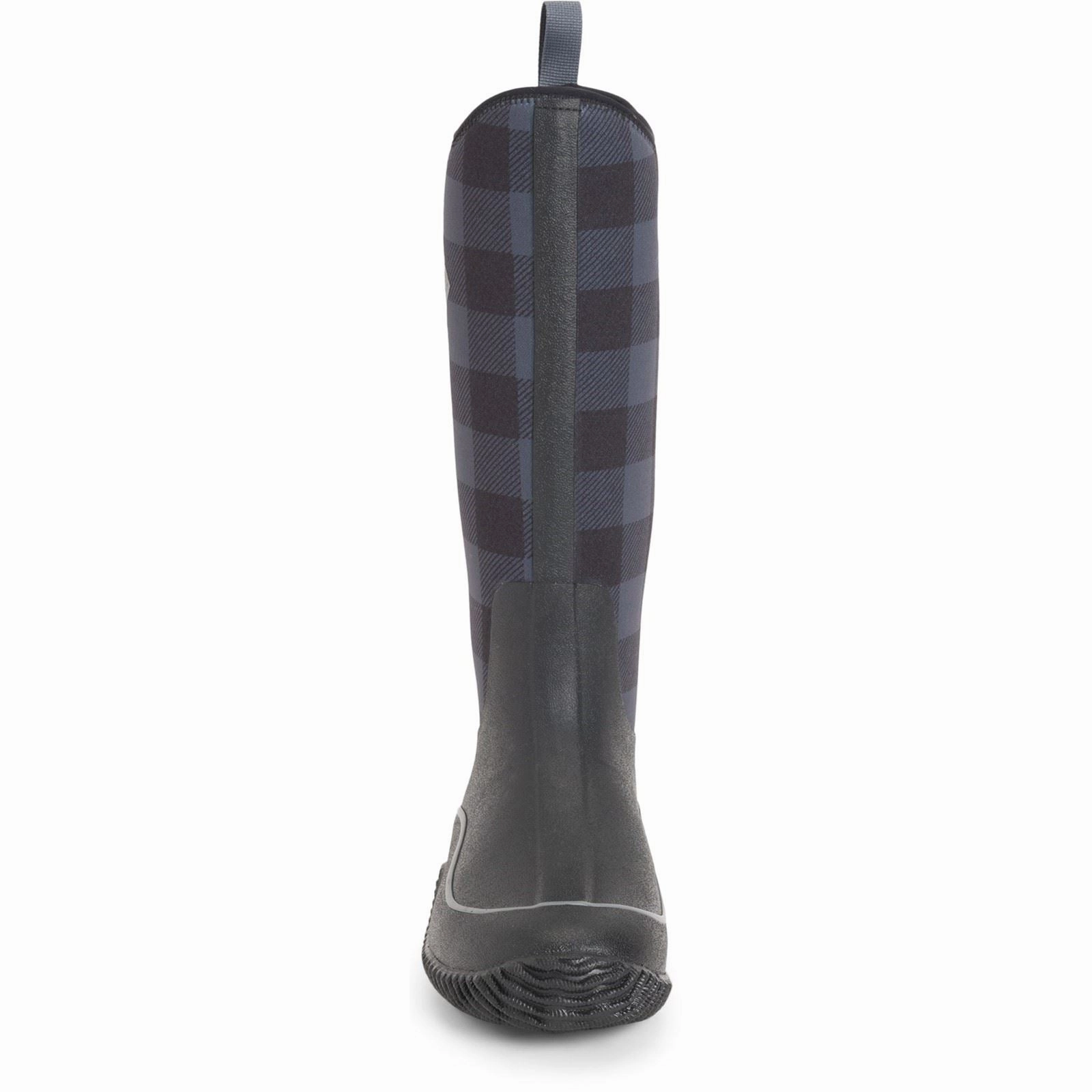 Slip On Muck Boots Hale Rubber Black/Grey Plaid Wellington Boots