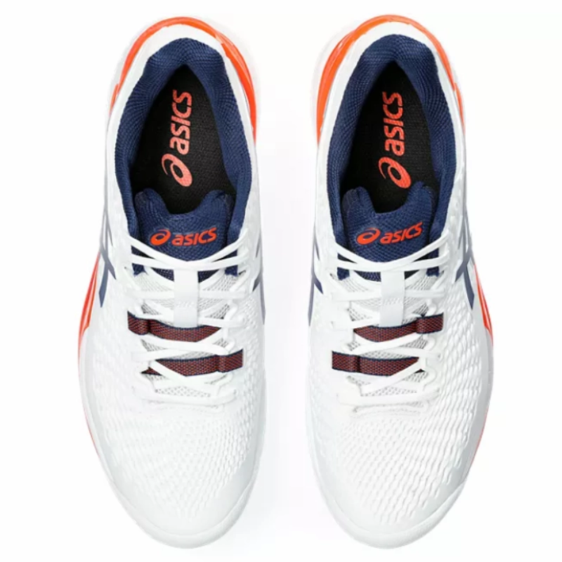 Slip-resistant durability Asics Gel Resolution 9 White Blue Expance Men Tennis Shoes