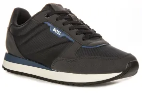 Body Focus Ergonomic shaping guides efficient movement patterns Boss Kai Runn Nupny In Navy Blue For Men