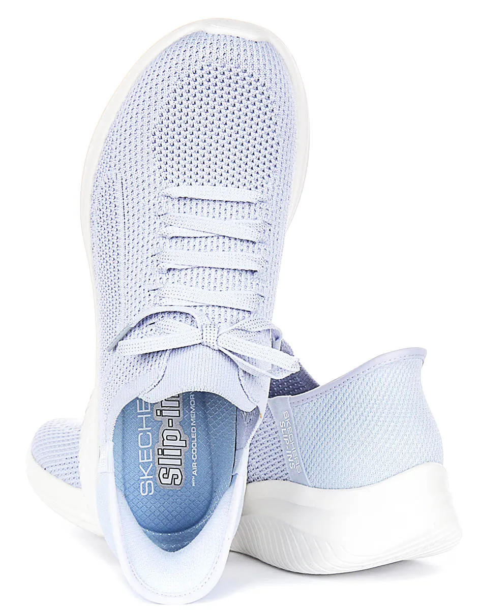 Smooth interior Skechers Ultra Flex 3.0 In Light Blue For Women