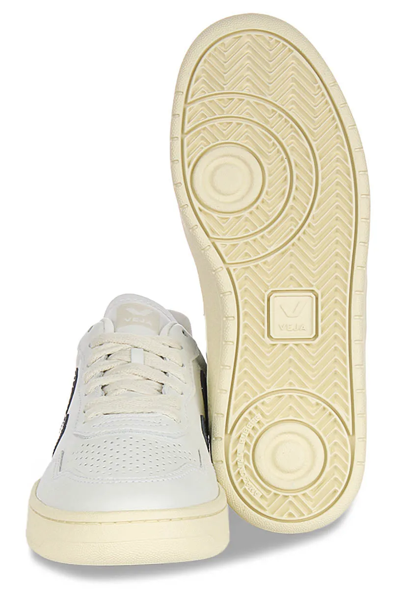 Smooth Roll Veja V 90 Leather In White Navy For Women