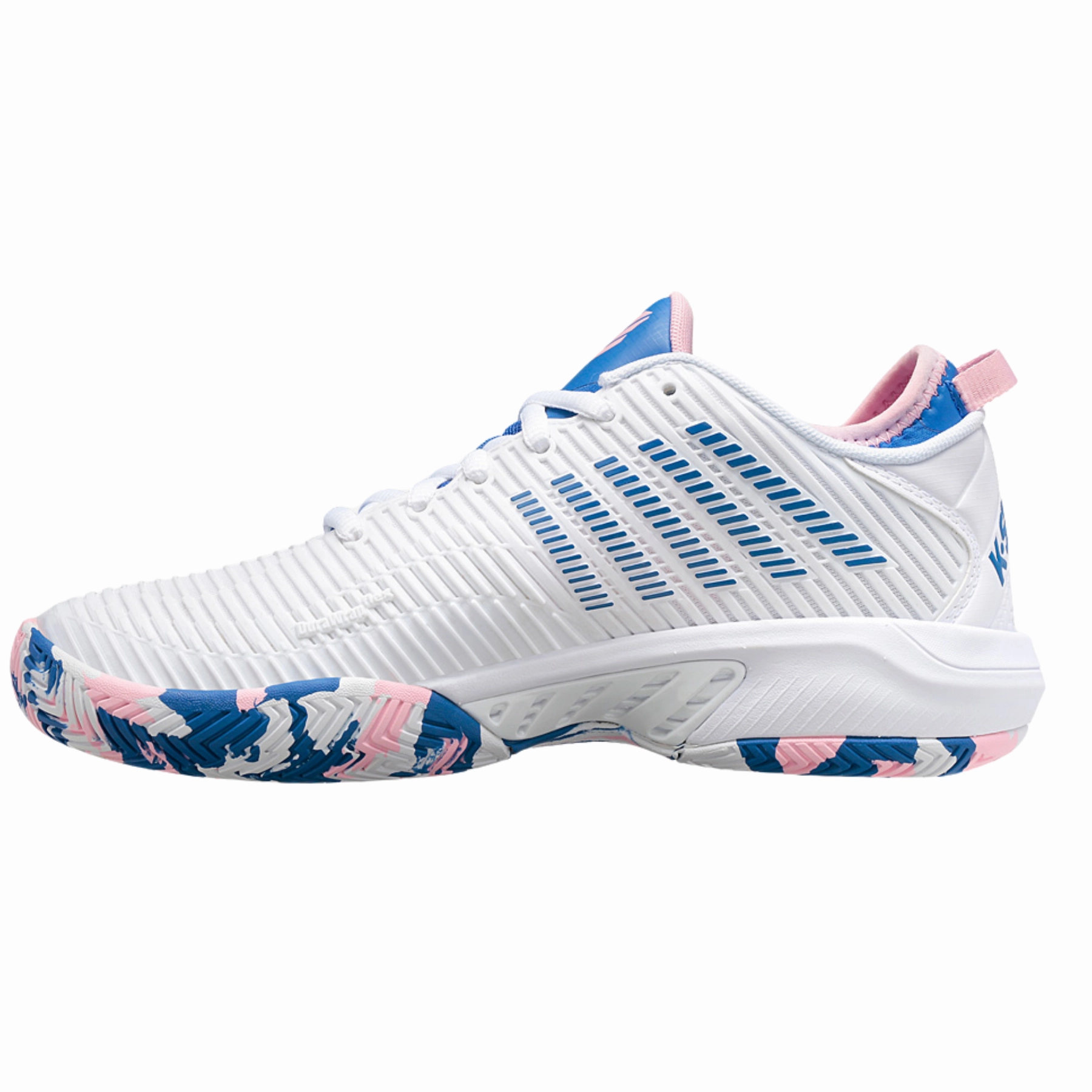 Smooth Ride Idea K Swiss Hypercourt Supreme  Women Tennis Shoes - White/Star Sapphire/Orchard Pink