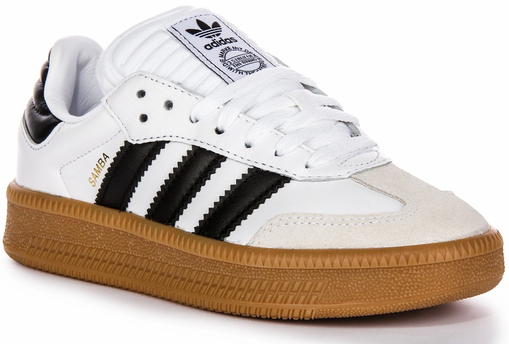 Adidas Samba XLG J In White Black For Youth lightweight insole shoes