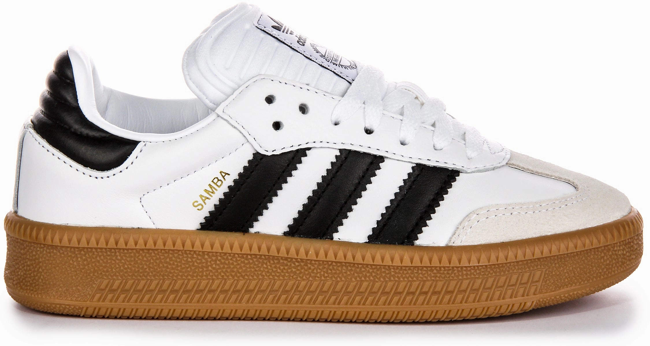 Smooth running rhythm adjustment Adidas Samba XLG J In White Black For Youth