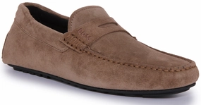 Boss Noel Mocc Suede In Chocobrown For Men Endurance Mode