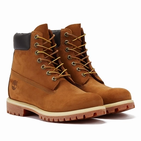 Timberland 6 Inch Premium Mens Rust Boots Soft Footbed Performance Wear
