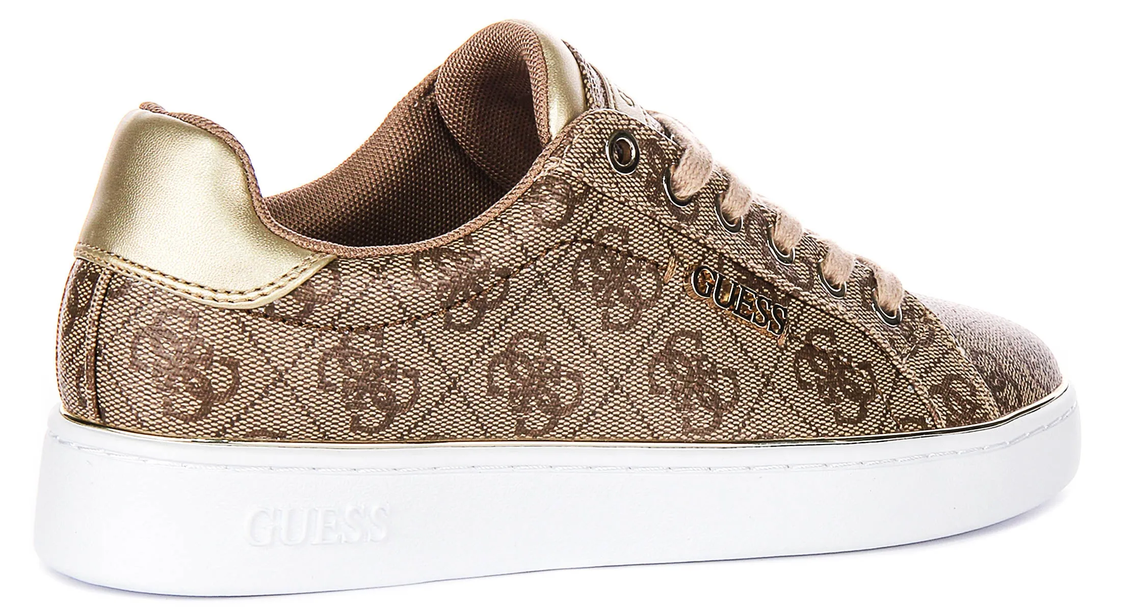 Soft Motion Guess Beckie In Beige 4G Print Sneaker For Women