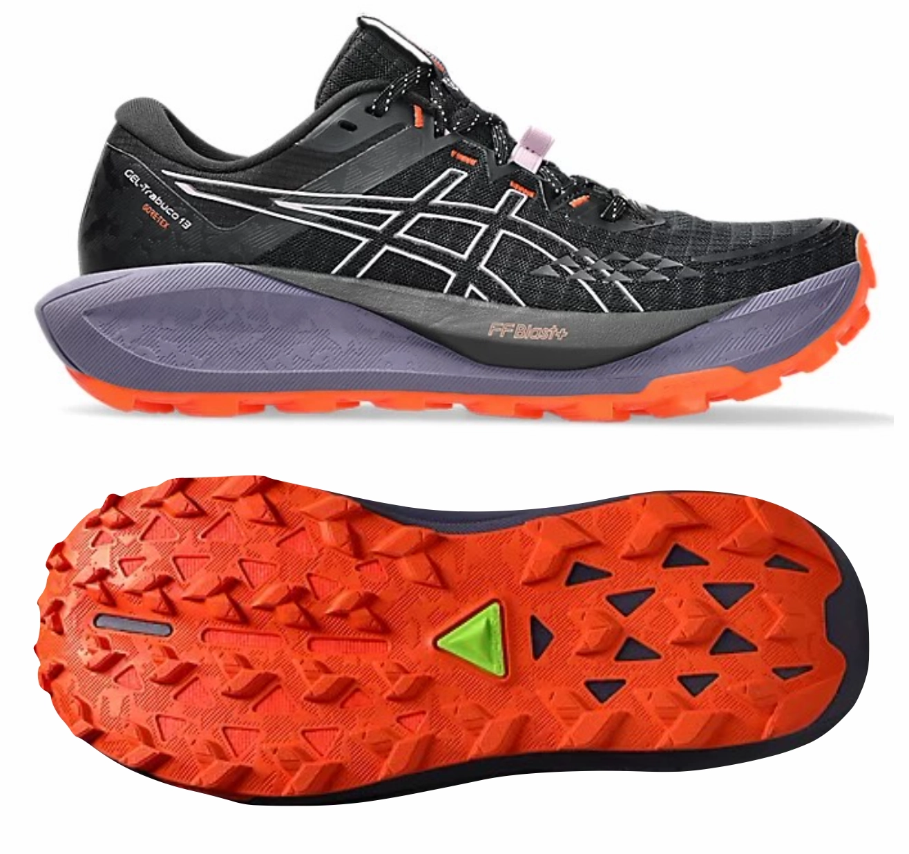 ASICS Gel Trabuco 13 GTX (Black/Light Ube) Womens Daily Steps athletic chic