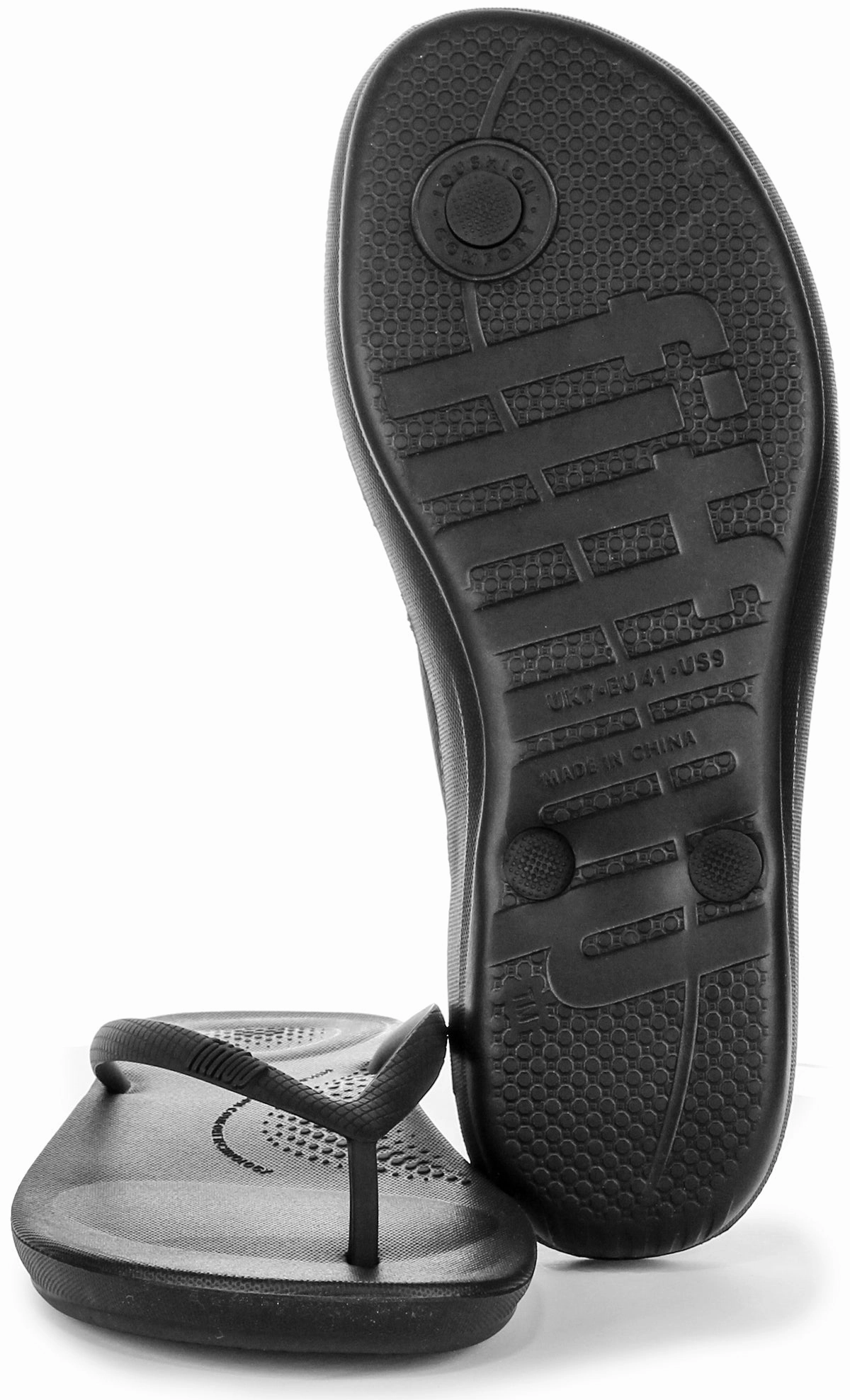 Soft foam padding Fitflop Iqushion Ergonomic In All Black For Women