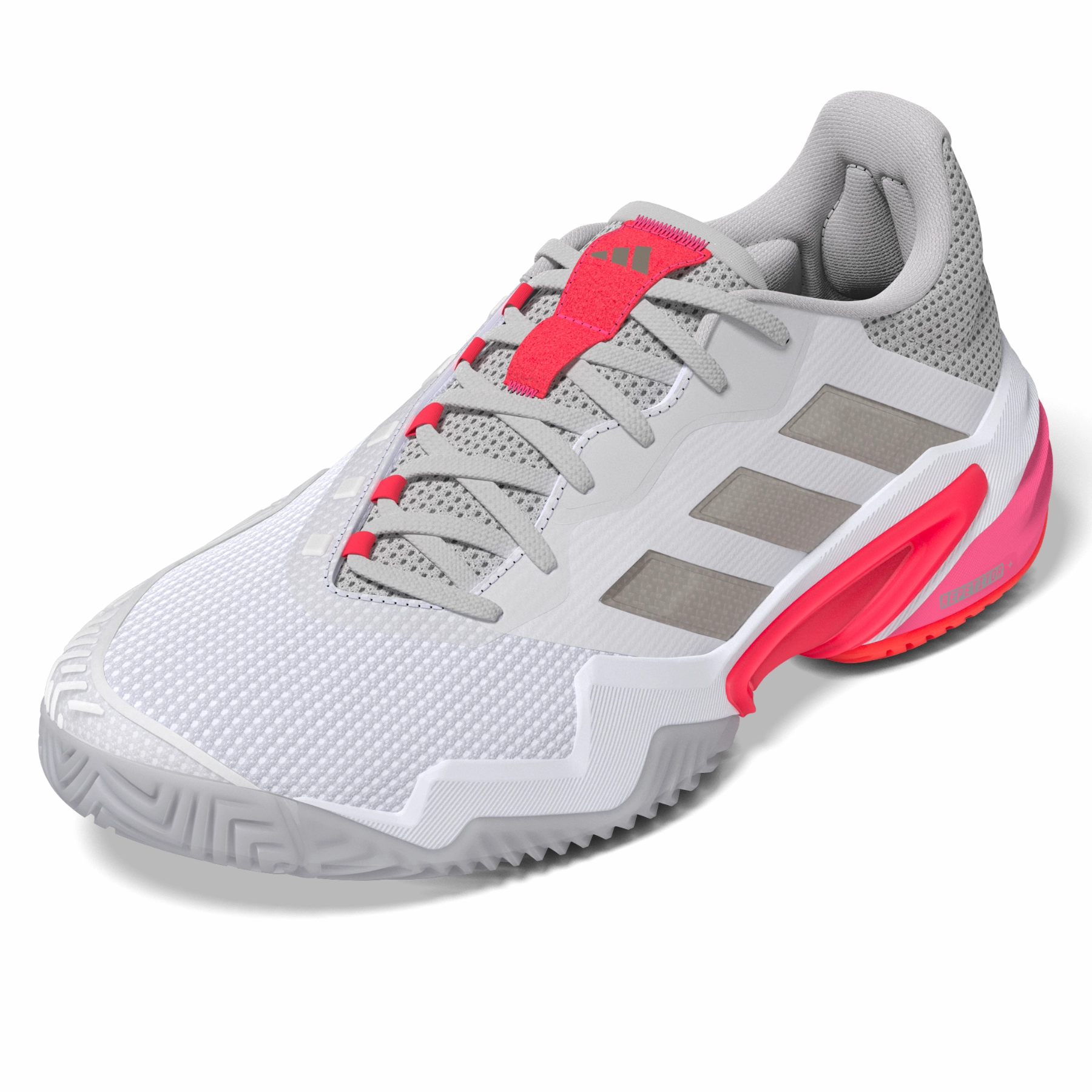 Adidas Barricade 13 Womens Tennis Shoes - Cloud White/Champagne Met. /Lucid Red