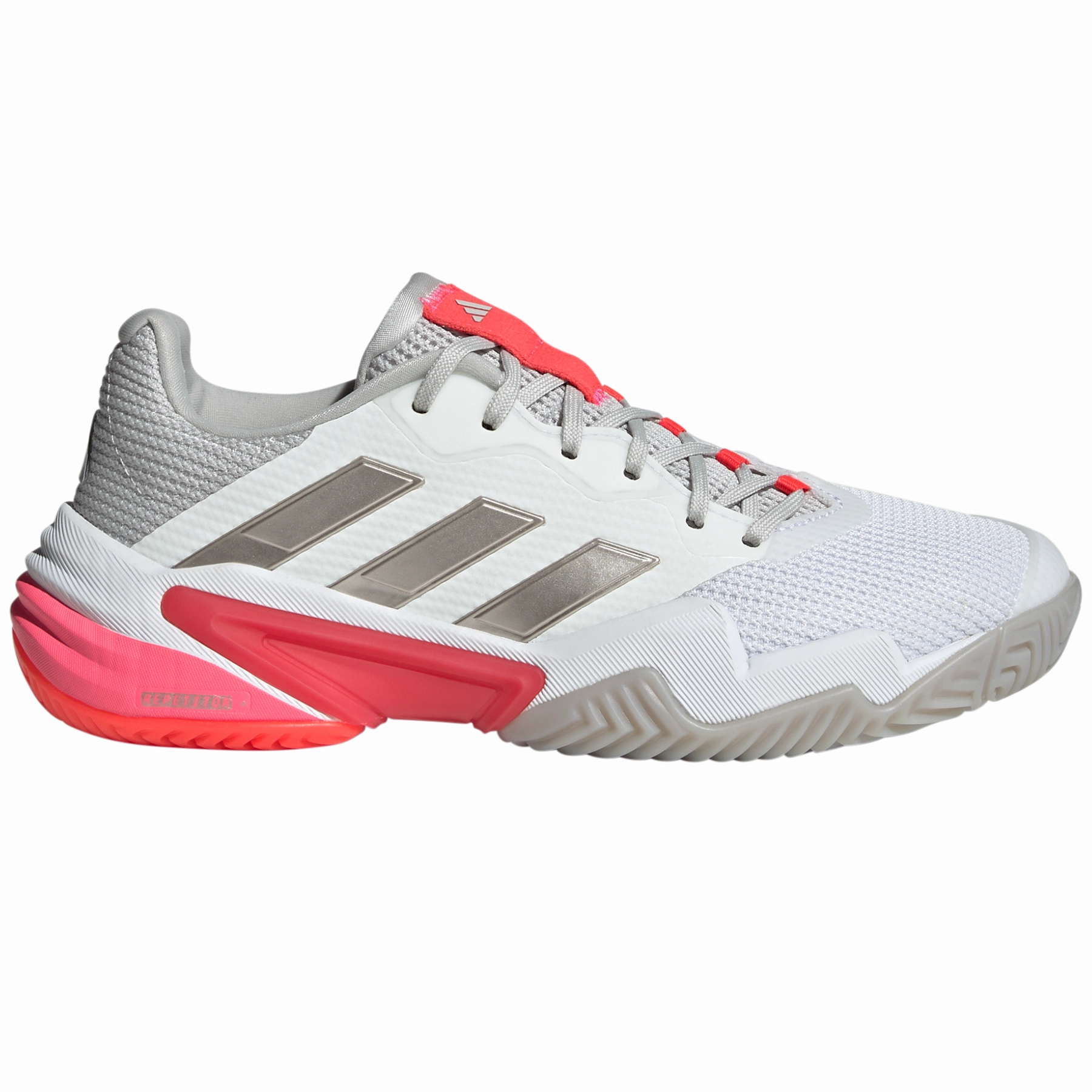 Adidas Barricade 13 Womens Tennis Shoes - Cloud White/Champagne Met. /Lucid Red