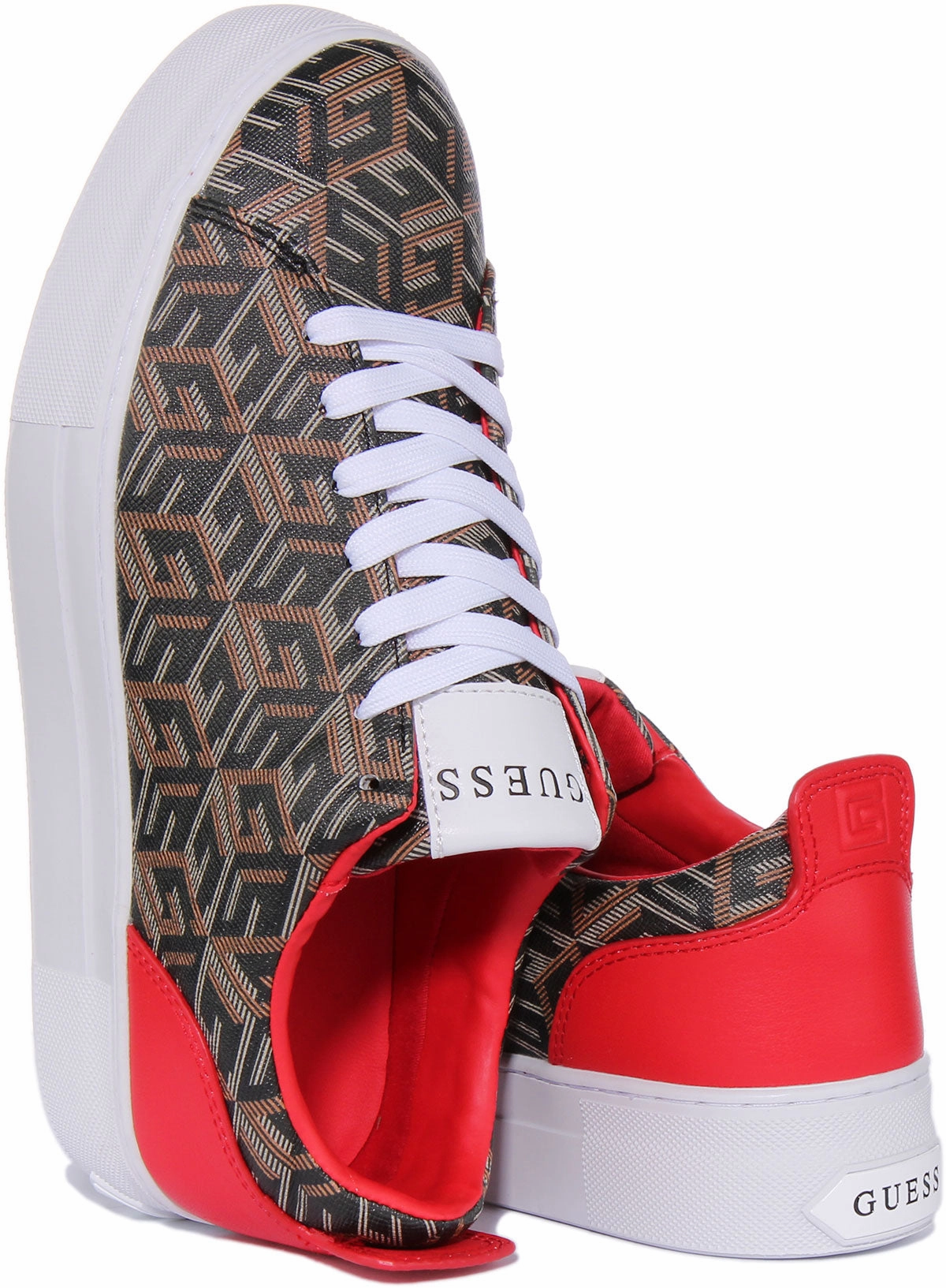 Soft Leatherette Guess Giaa G Cube Platform In Black For Women