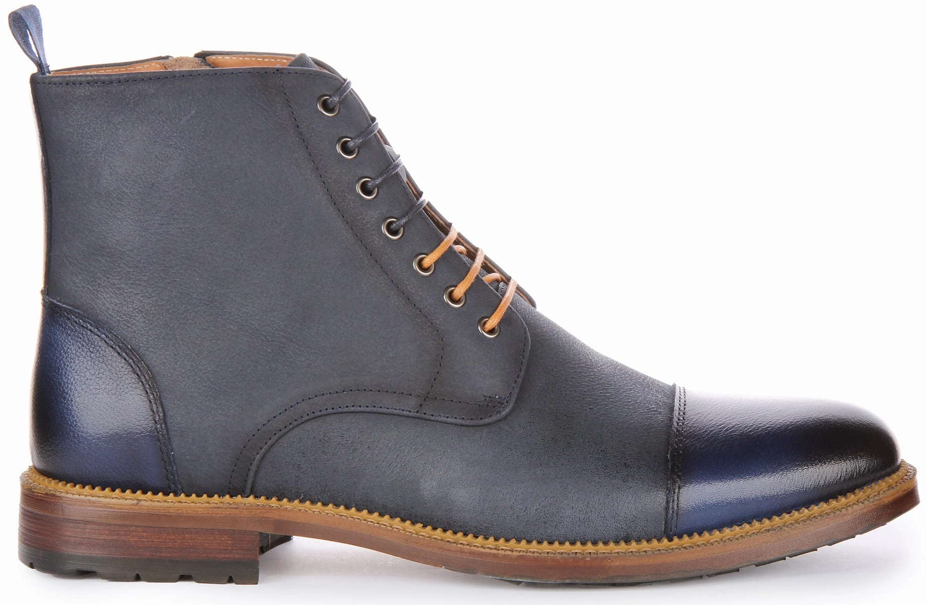 Soft Lining Justinreess England Gael Ankle Boots In Navy