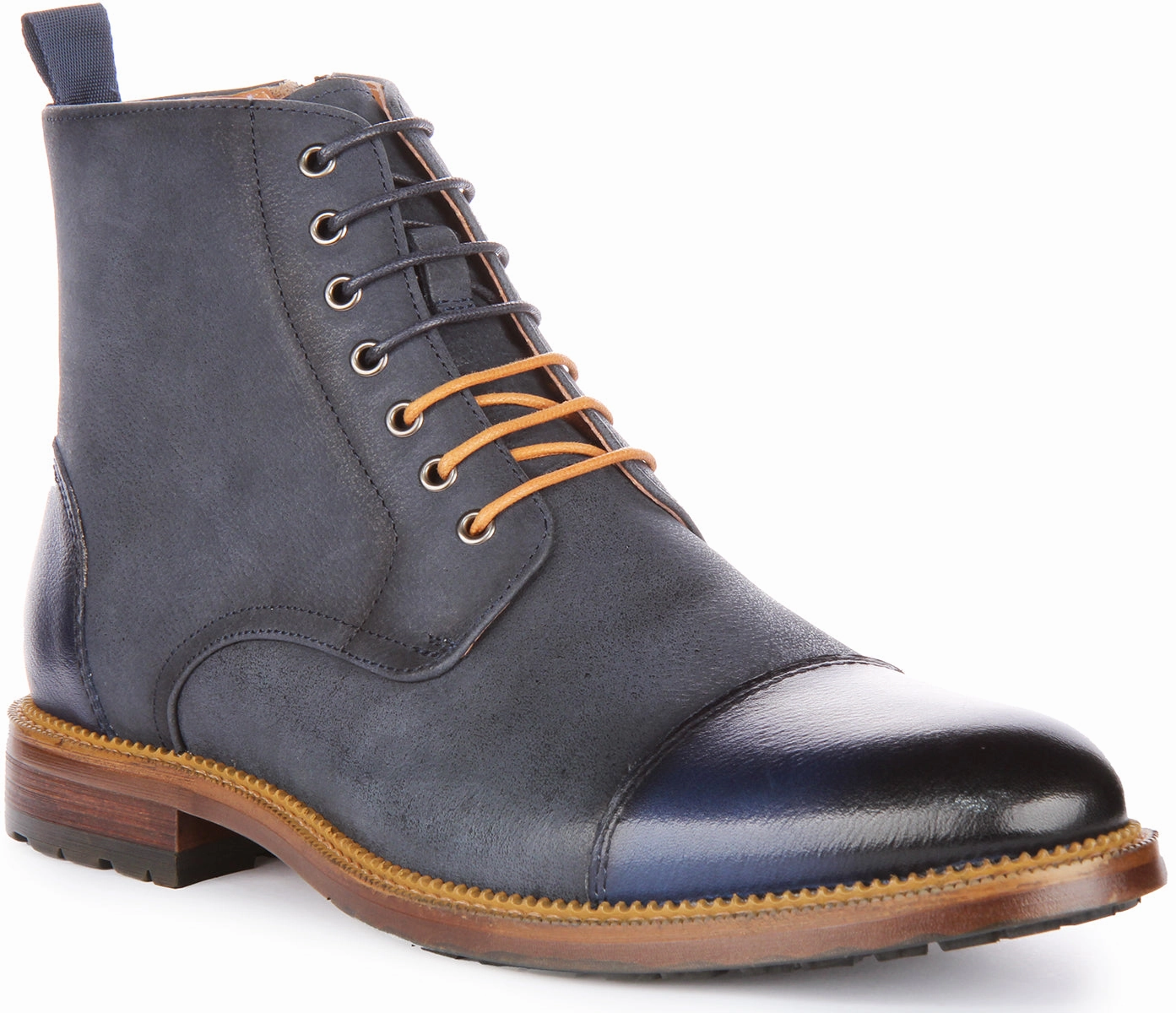 Comfortable Support Justinreess England Gael Ankle Boots In Navy