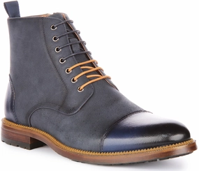 Comfortable Support Justinreess England Gael Ankle Boots In Navy