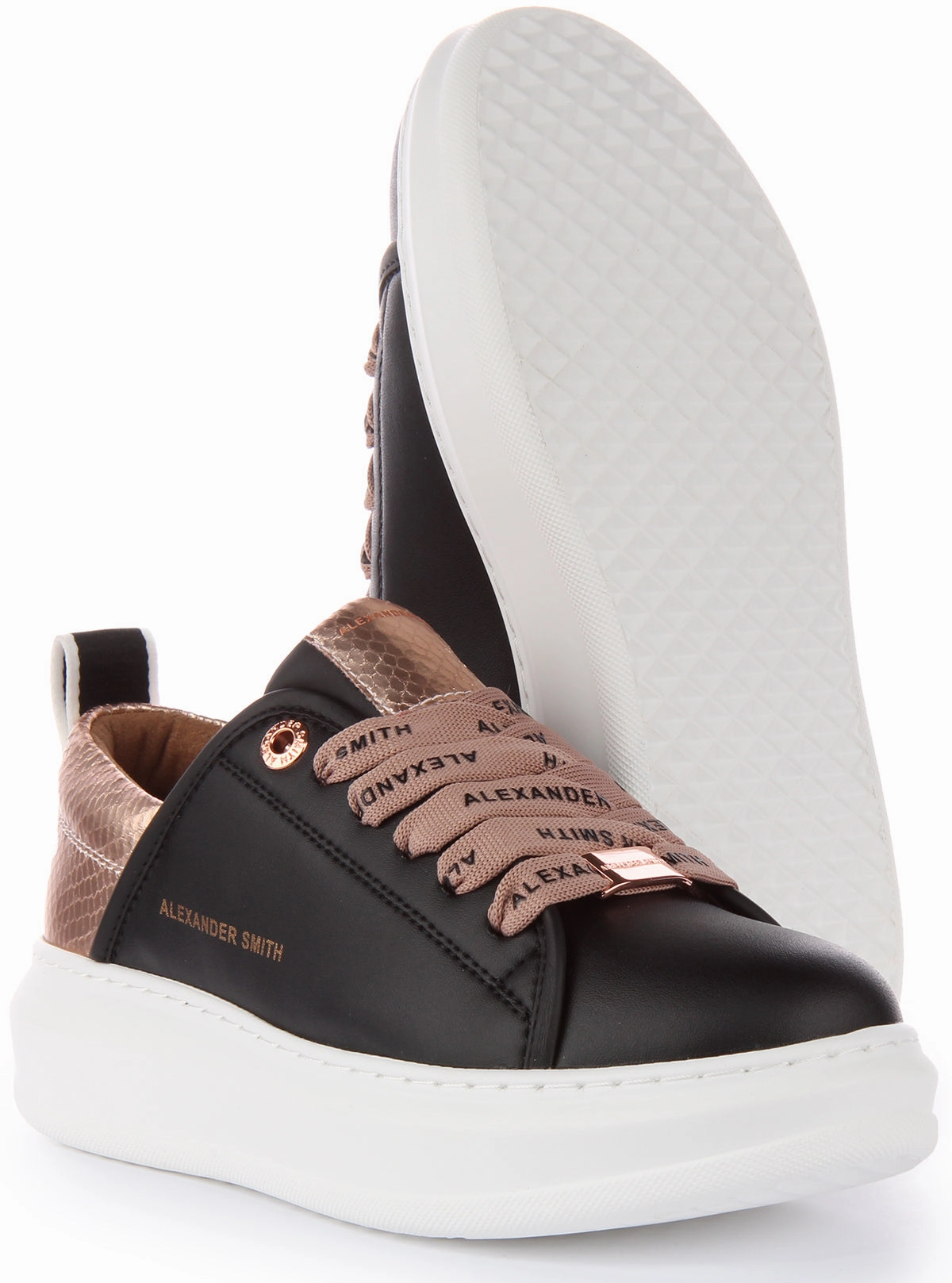 Soft Lining Layer Alexander Smith Platform Trainers In Black For Women