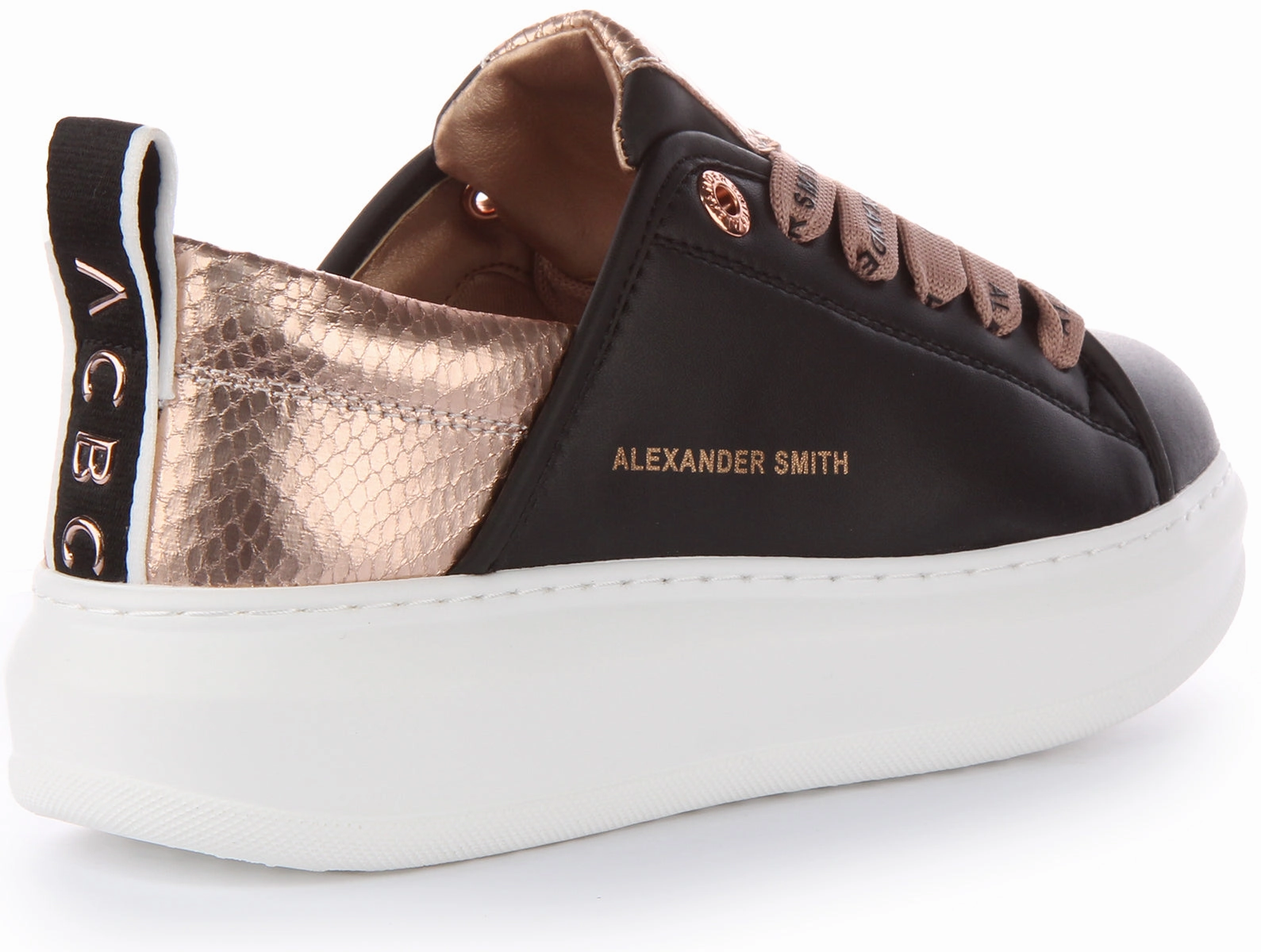 Soft Lining Layer Alexander Smith Platform Trainers In Black For Women