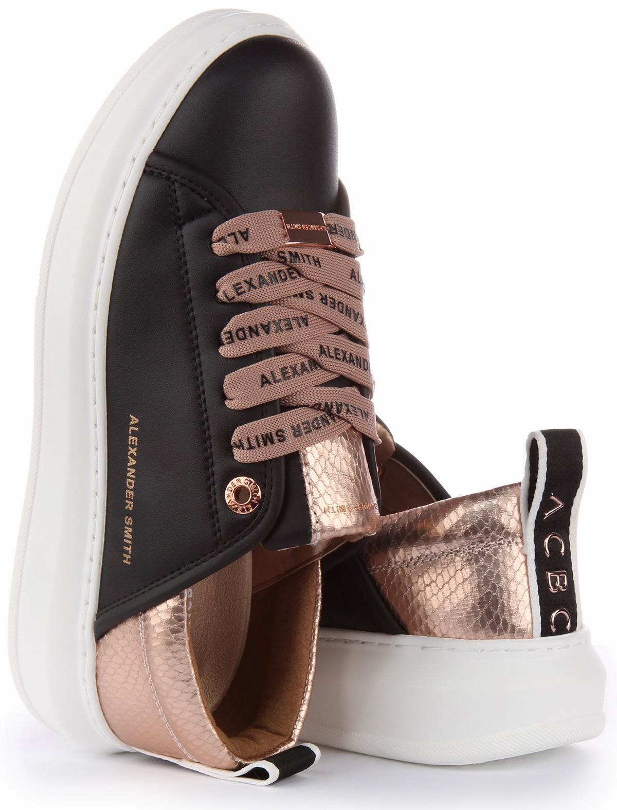 Soft Lining Layer Alexander Smith Platform Trainers In Black For Women