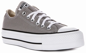Converse All Star A07573C Platform In Grey For Women Retro Style Plus Size