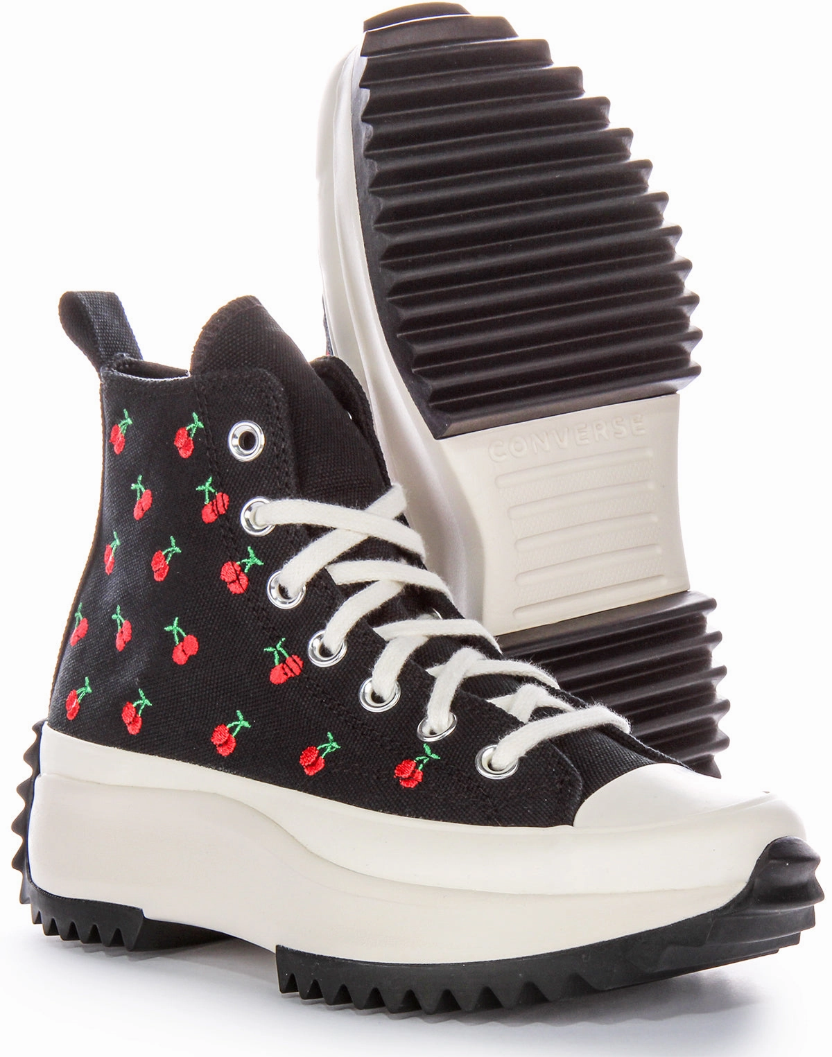 Soft Motion Step-On Converse RunStar Hike A08113C In Black Red Cherries