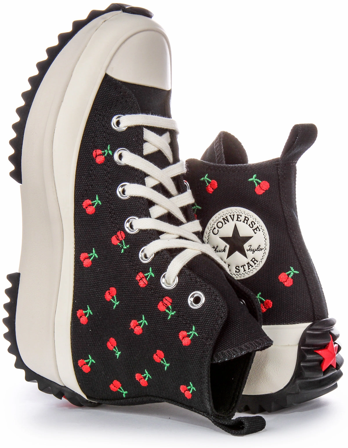 Soft Motion Step-On Converse RunStar Hike A08113C In Black Red Cherries