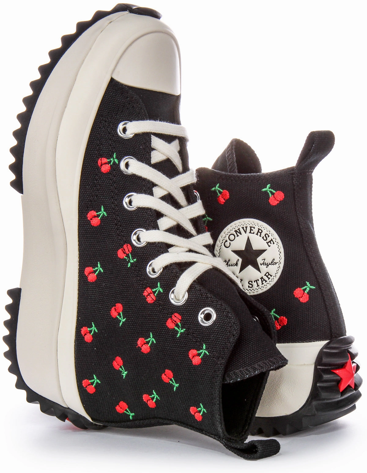 Soft Motion Step-On Converse RunStar Hike A08113C In Black Red Cherries