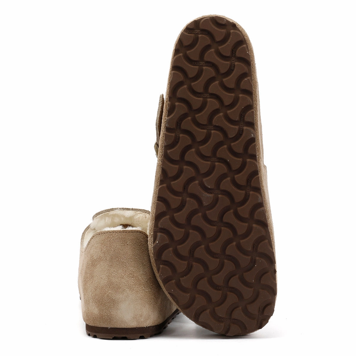 Soft Upper Layer Birkenstock London Shearling Suede Taupe Shoes