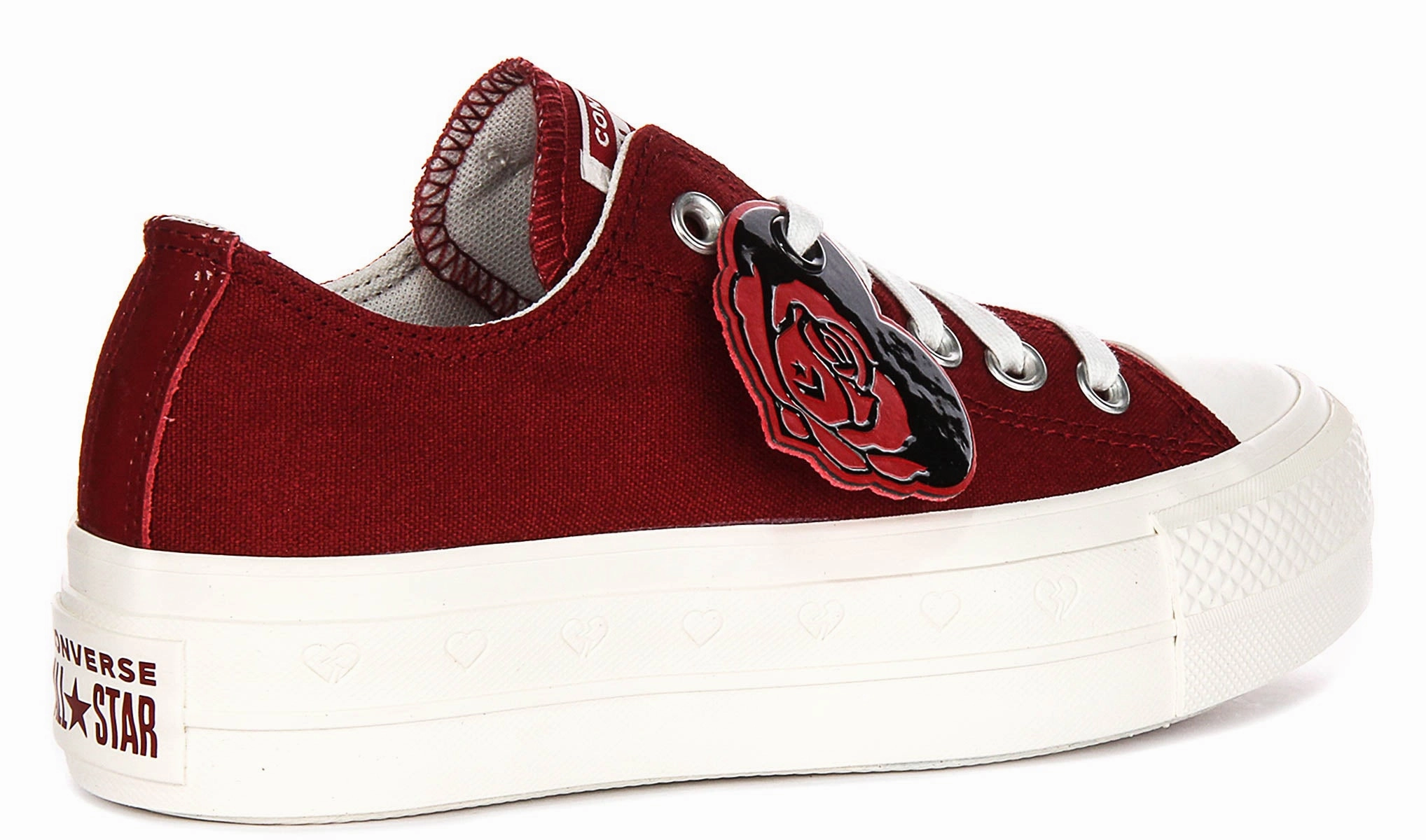 Soft Walk-Step Converse All Star Lift A13653C Valentines Days In Dark Red Platforms