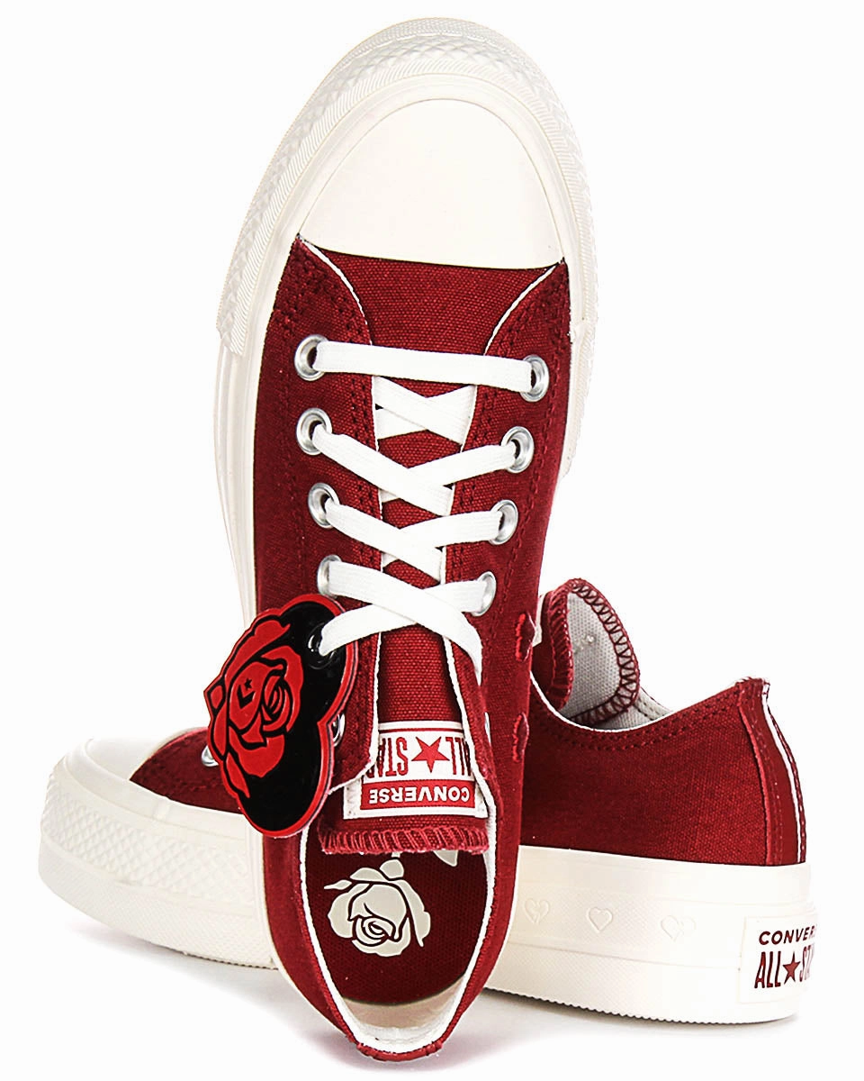 Soft Walk-Step Converse All Star Lift A13653C Valentines Days In Dark Red Platforms