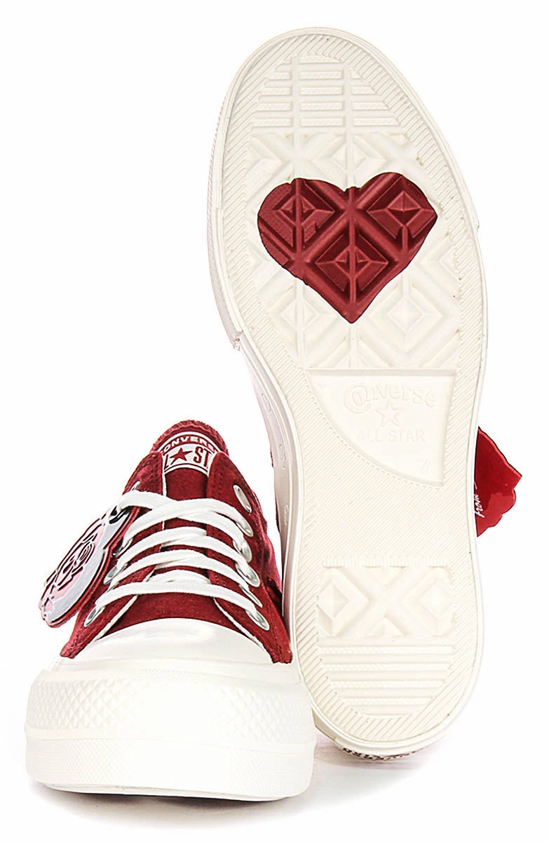 Soft Walk-Step Converse All Star Lift A13653C Valentines Days In Dark Red Platforms