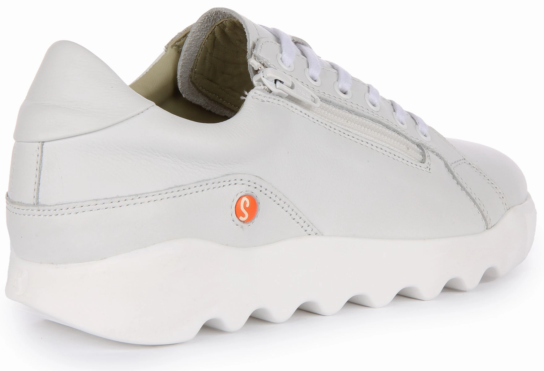 Softinos Whiz Smooth In White For Women Active Grip