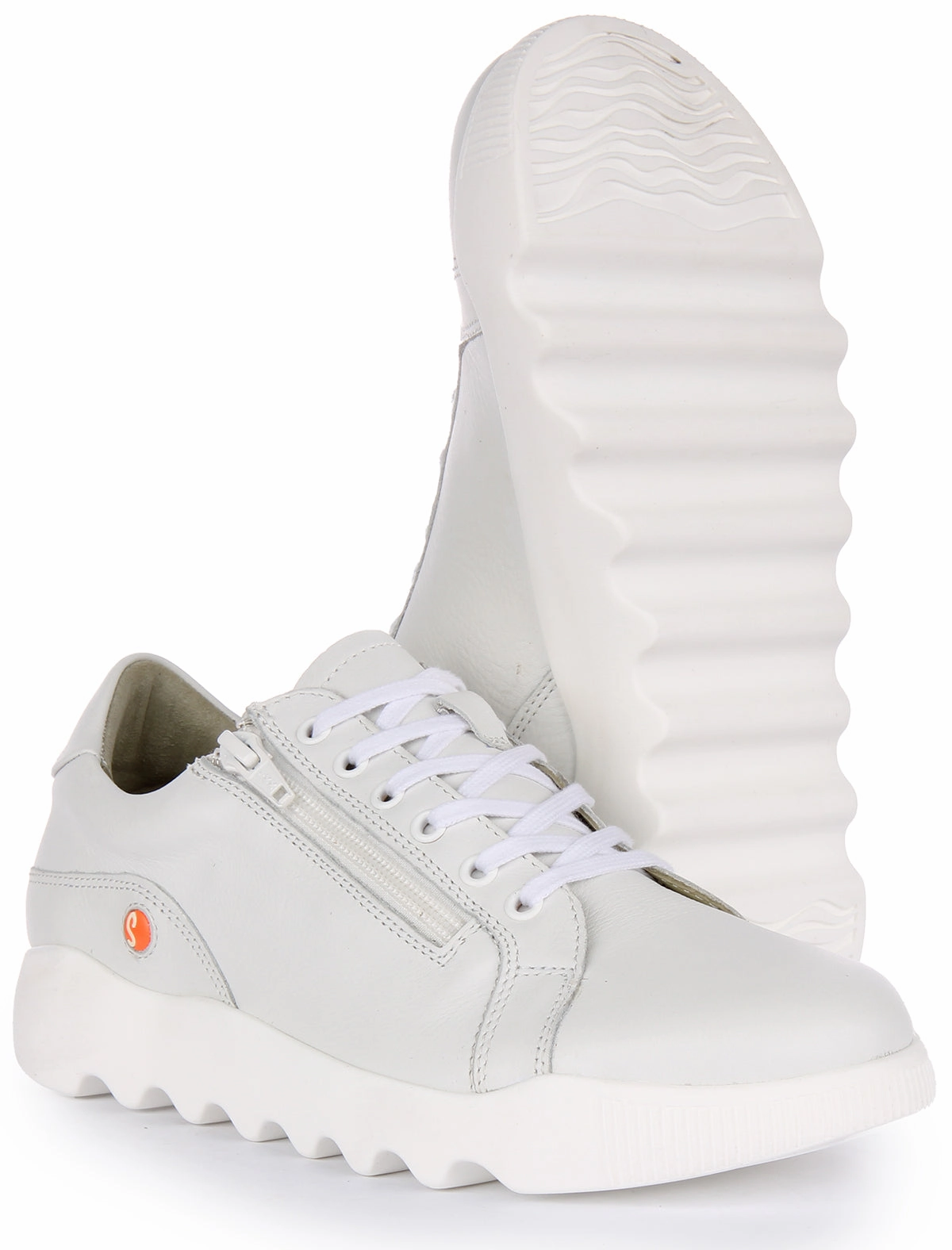Softinos Whiz Smooth In White For Women Active Grip