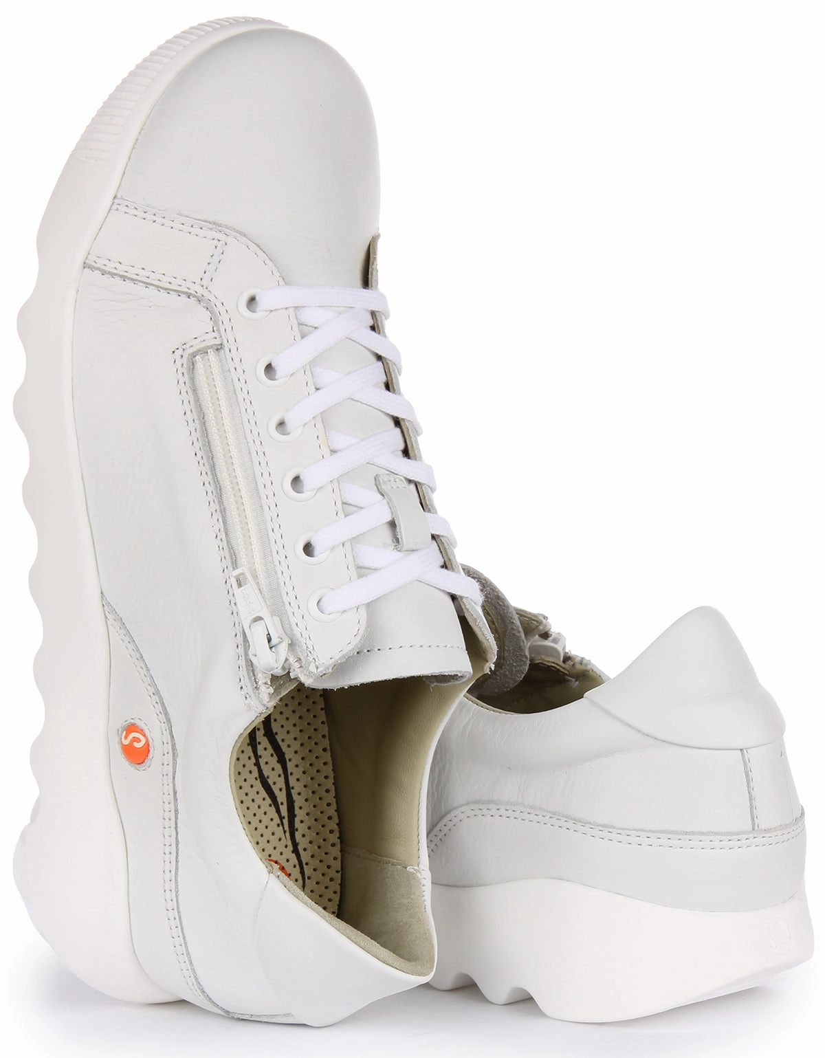 Softinos Whiz Smooth In White For Women Active Grip