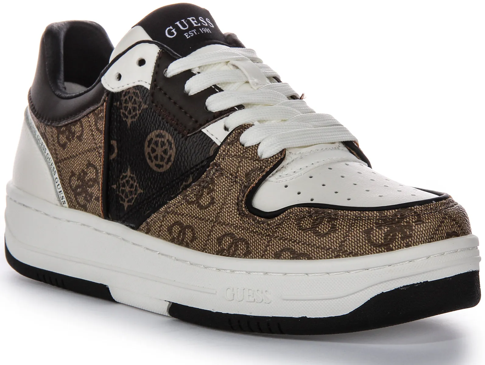 Durable Guess Ancie Dual Trainers In Brown White For Women