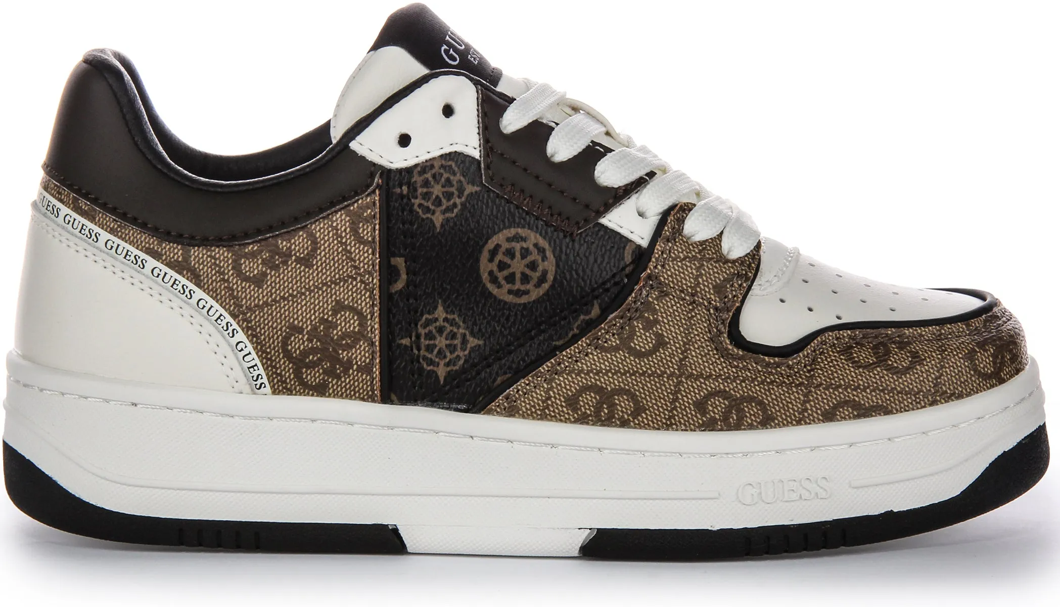 Speed Fit Guess Ancie Dual Trainers In Brown White For Women