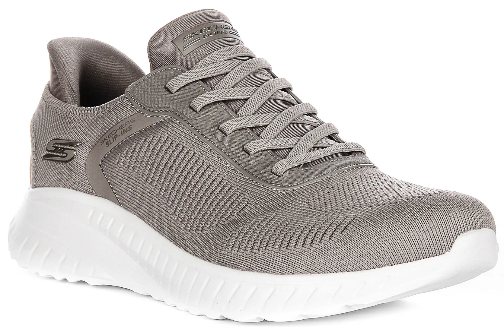 Skechers Bobs Sport Squad In Taupe For Women trail gear Rebound Effect