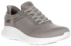 Skechers Bobs Sport Squad In Taupe For Women trail gear Rebound Effect