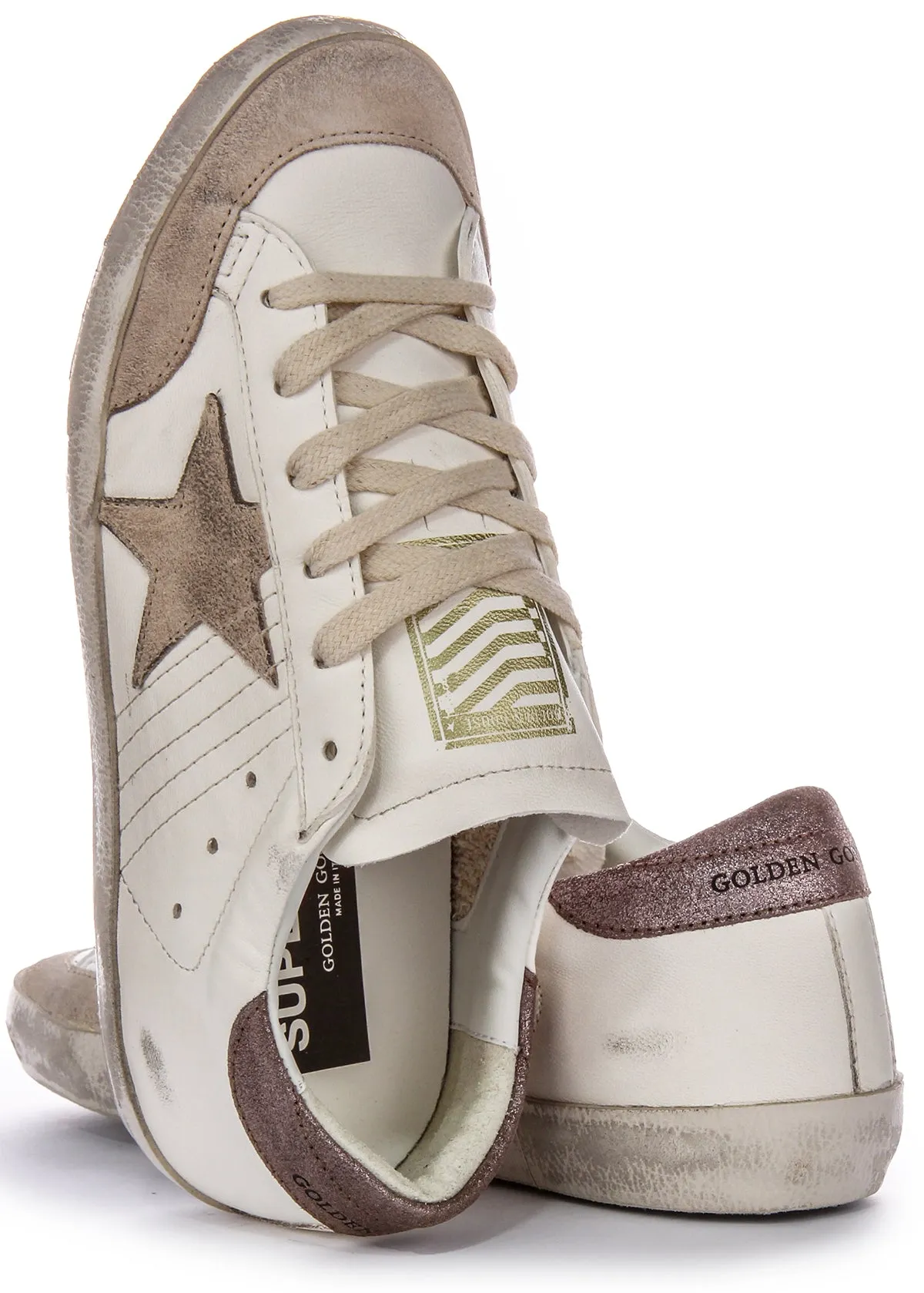 Speed Support Golden Goose Super Star Pens In White Beige For Women