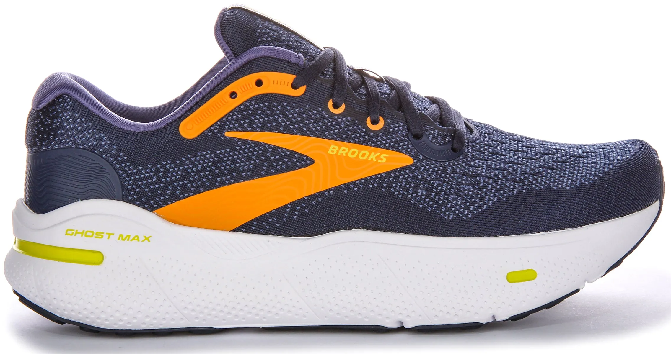 Speed Zone Brooks Ghost Max Trainers In Navy Yellw For Men | Medium Fit