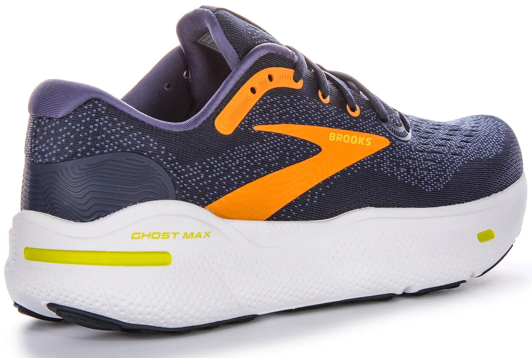Speed Zone Brooks Ghost Max Trainers In Navy Yellw For Men | Medium Fit