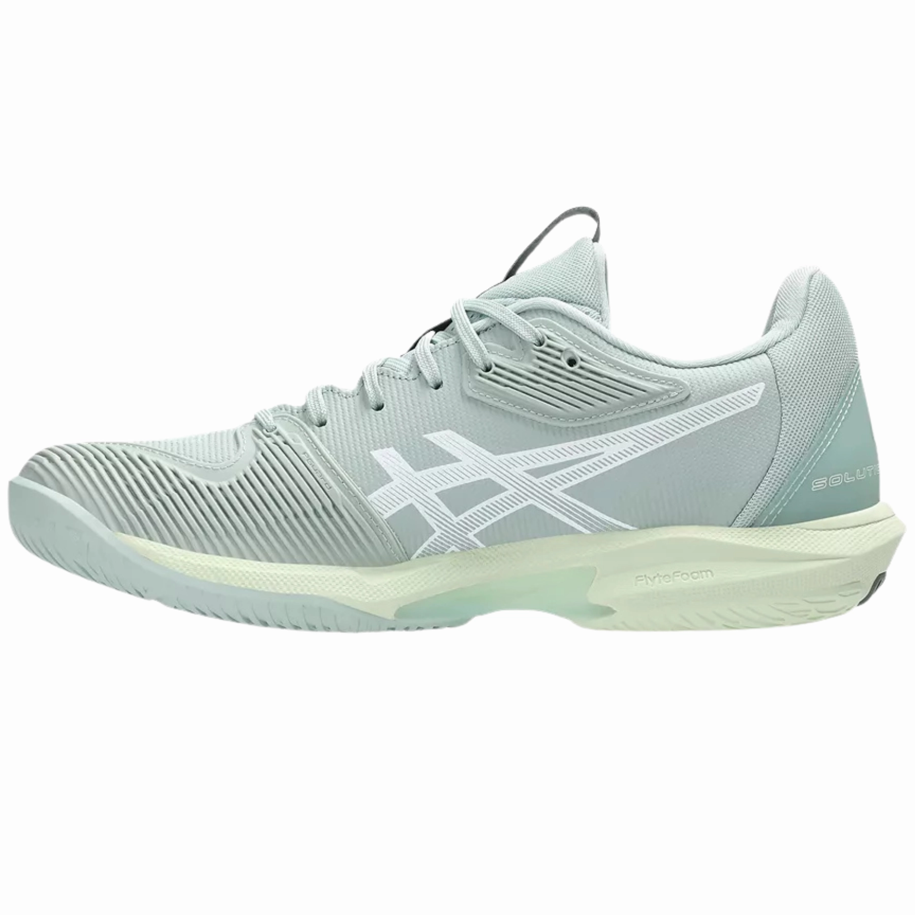 Speed - Enhanced Asics Solution Speed FF 3 Hard Court Womens Tennis Shoes - Lichen Rock/White
